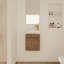 Comptoir de salle de bain mural compact - 16 po, portes à fermeture en douceur, lavabo pour petites salles de bain avec portes en céramique, portes de fermeture