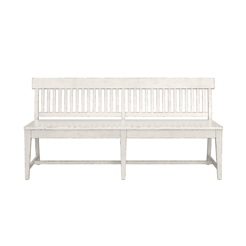 Banc de salle à manger avec finition patinée, Blanc patiné