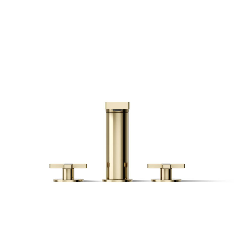 Composed Deck-Mount Bath Faucet With Cross Handles, Vibrant French Gold