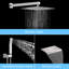 Ensemble de robinet de douche à pluie noir mat avec système de douche à pluie, pomme de douche à pluie carrée de 10 pouces avec douchette à main et robinet de baignoire à cascade avec robinet à pression équilibrée et robinet mélangeur Roughin-124944696