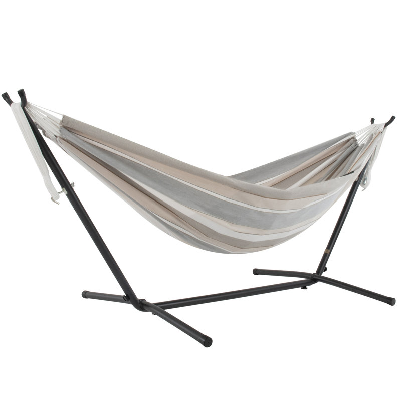 Hamac double Sunbrella avec support et sac de transport Vivere Northey, Colombe, Gris anthracite