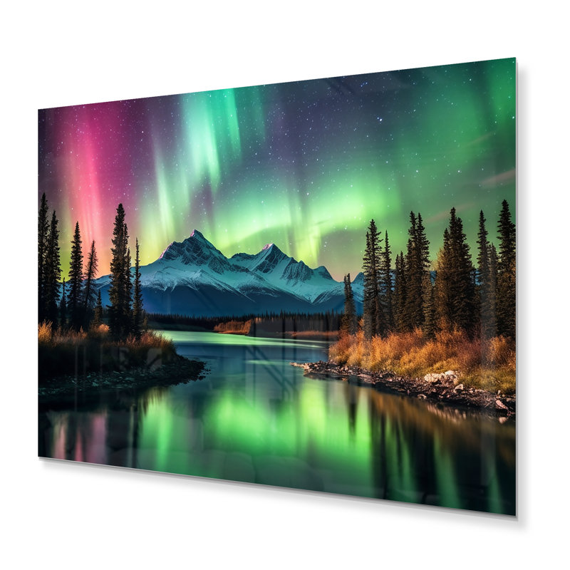 Yukon Dream Aurora III - impression sans cadre sur métal, H 24 po x l 32 po x P 1 po