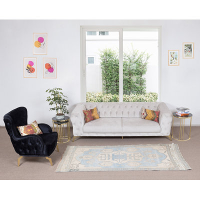 Tapis vintage en laine noué à la main de la Turquie, ca 1960