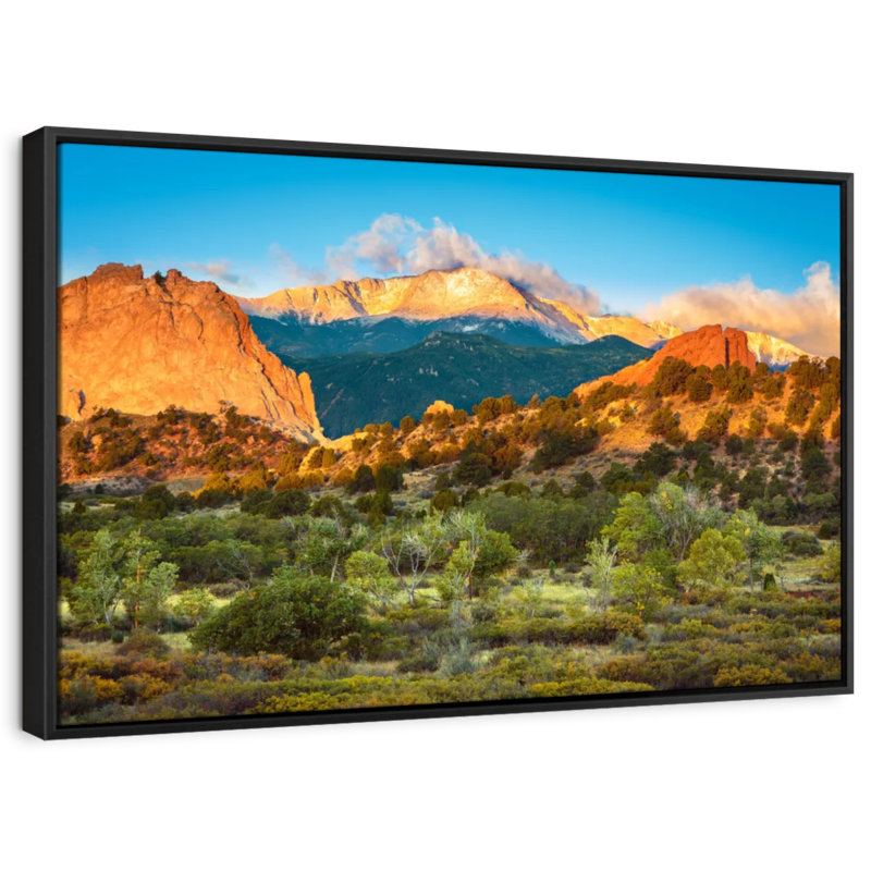 «Pikes Peak Mountainscape Reproduction sur toile», H 9 po x l 13 po
