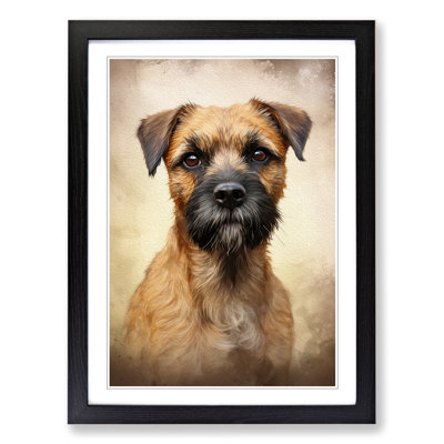 Border Terrier Art Informel Art - Framed Print