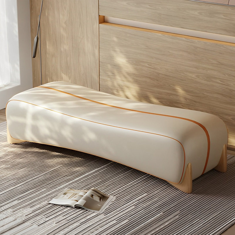 Banc de rangement Shontaya, H 17,71 po x l 70,86 po x P 19,68 po, Beige