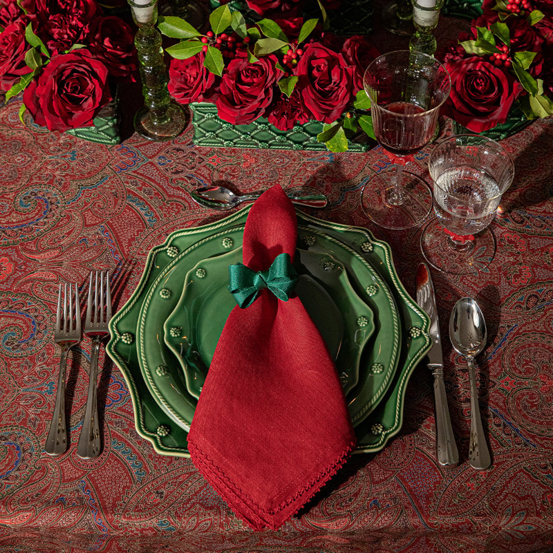 Paisley 60" x 120" Tablecloth, Red