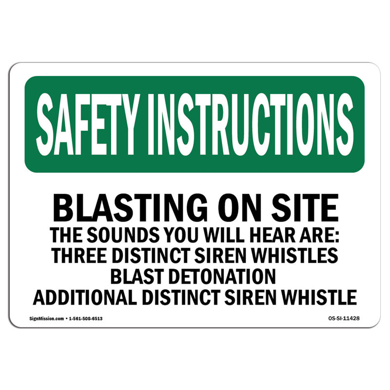 Safety Instructions Sign, 18" H x 24" W x 0.1" D