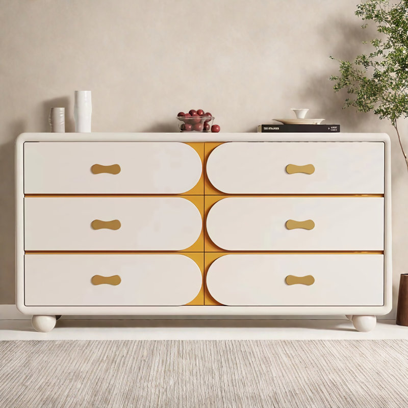 Simple White Solid Wood Large Capacity Sideboards