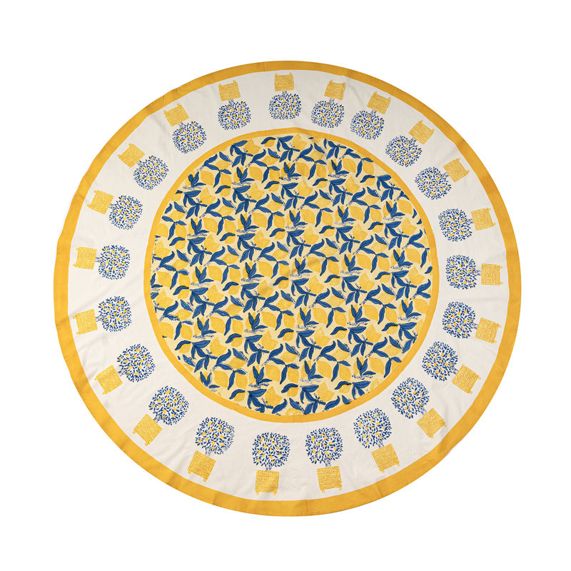 Lemon Tree Handmade Floral Tablecloth