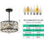 Plafonnier semi-encastré moderne en cristal, lustre noir avec abat-jour en cristal transparent pour la cuisine, la chambre, la salle de bain, le salon, le vestibule, le couloir