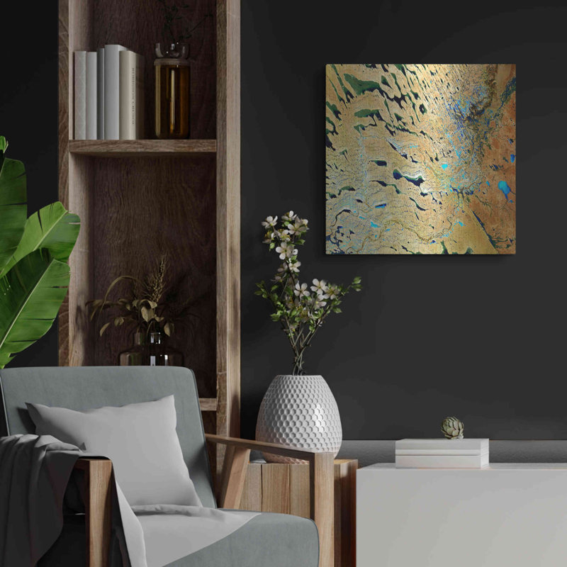 Wrought Studio ™ «Earth as Art: Parallel Dunes», art mural en métal, H 24 po x l 24 po