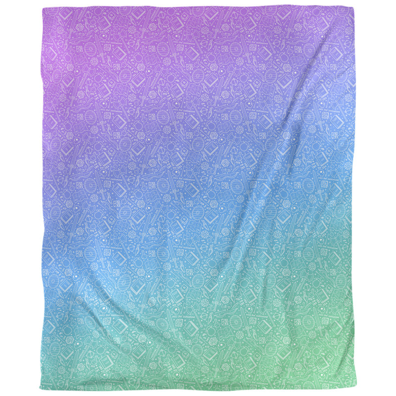 Housse de couette Katelyn Elizabeth, Housse de couette pour très grand lit, Bleu / Vert / Mauve, Microfibre
