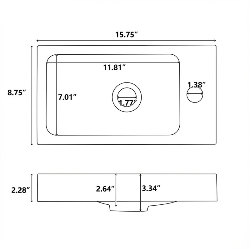 15.75" Single Bathroom Vanity with Resin Sink