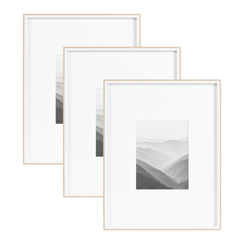 Ensemble de trois cadres photo, L 16 po x H 20 po, Naturel