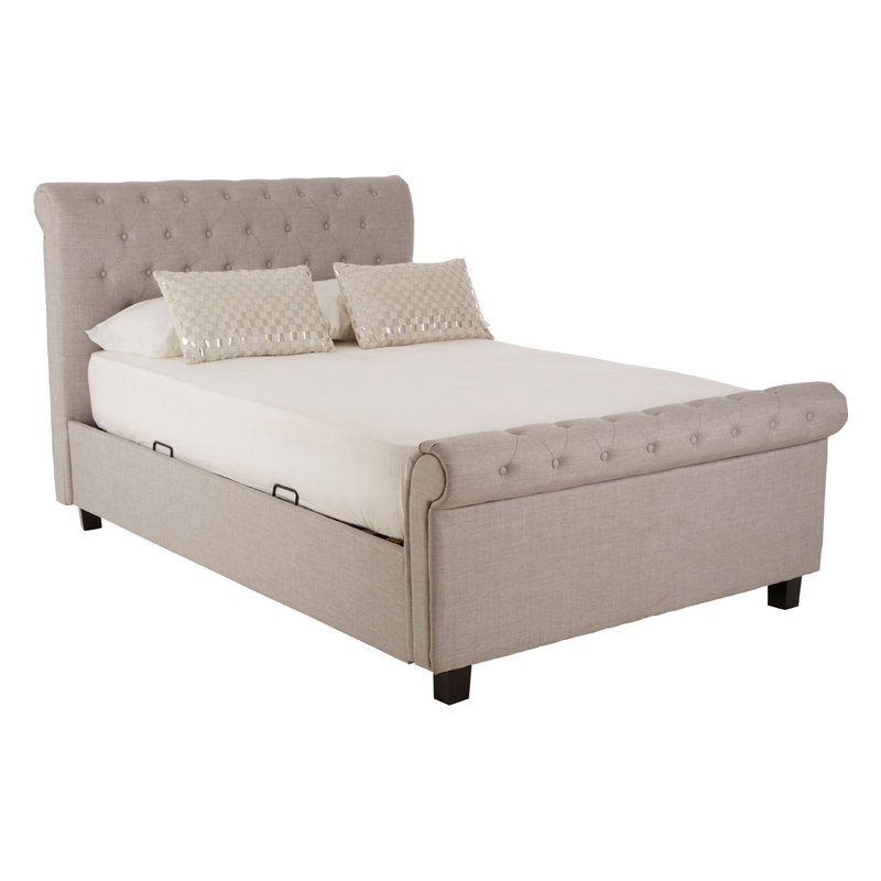 Starbuck Upholstered Ottoman Storage Bed, Light Grey, 161 x 240 cm