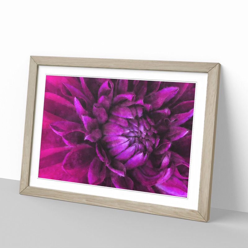 Purple Flower Vol.1 - Picture Frame Painting, Oak Framed, 27cm H x 36cm W x 2cm D