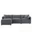 Canapé modulaire en L en chenille avec repose-pieds mobile et siège large-675198511