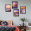 «Purple & Orange Beach Shore Tropical Sunset», impression sur papier 4 pièces-93012229-93012231