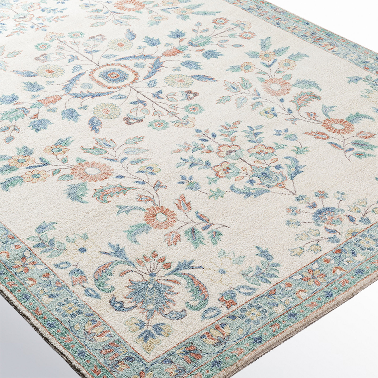Berger Floral Cream Rug, Runner 2'6" x 7'6"