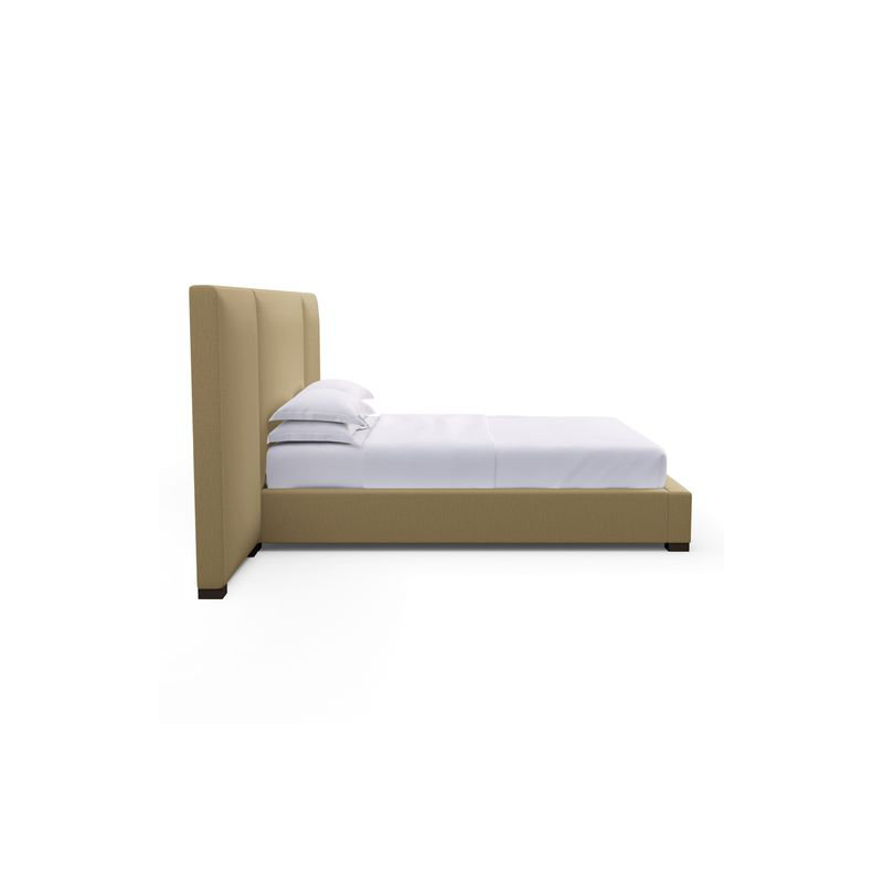 Prospect Upholstered Bed, Weathered, Box Weave Linen Black Jack, Full