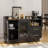 Wine Cabinet with LED Lights, Drawers,Durable Double Glass Doors & Anti-Tipping Design,for Kitchen, Living Room, Dining Room