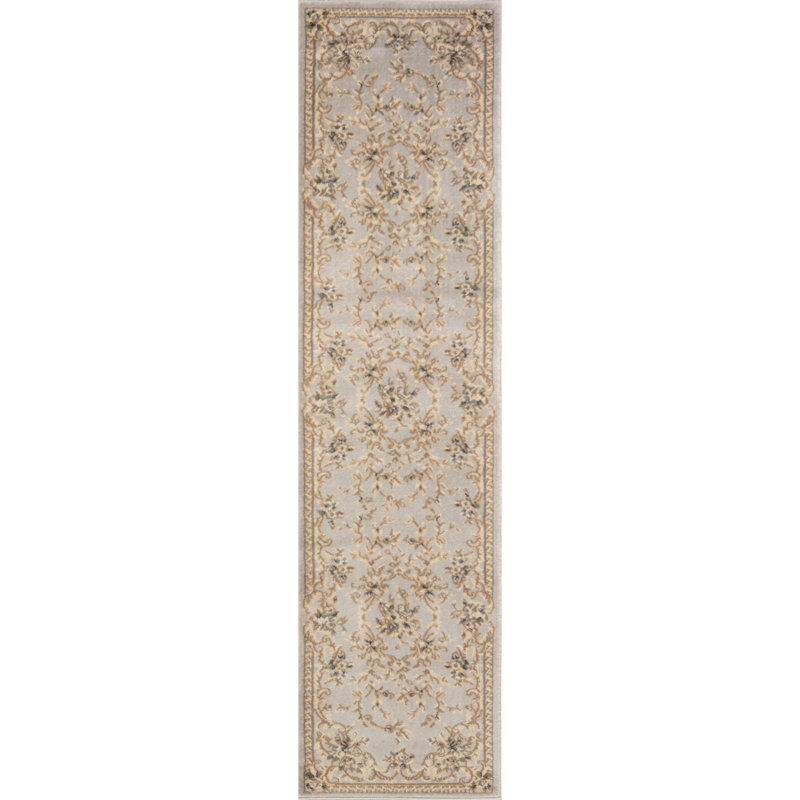 Vianney Oriental Slate Area Rug, Runner 2' x 7'7", Light Gray