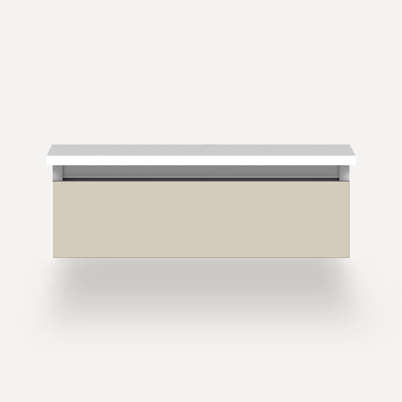 Cartesian Vanity 24"W, Matte Sand, Lava Black