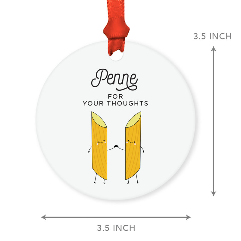 Ornement de boules drôles d’aliments pun penne