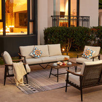 Room & Board | Modern Outdoor Montego Cushions for Sofa in Pelham Smoke Grey - Stain-Resistant Fabric