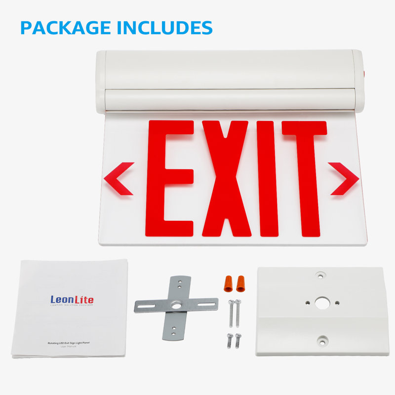 Enseigne lumineuse de sortie de secours à DEL de qualité commerciale, Rouge