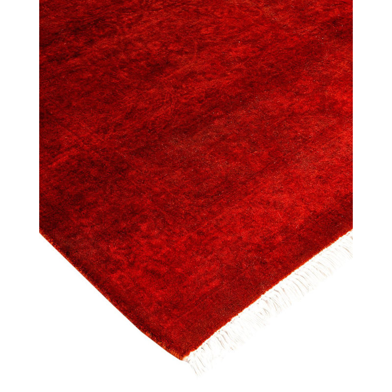 Tapis rouge noué à la main Weirsky - One-of-a-Kind Weirsky