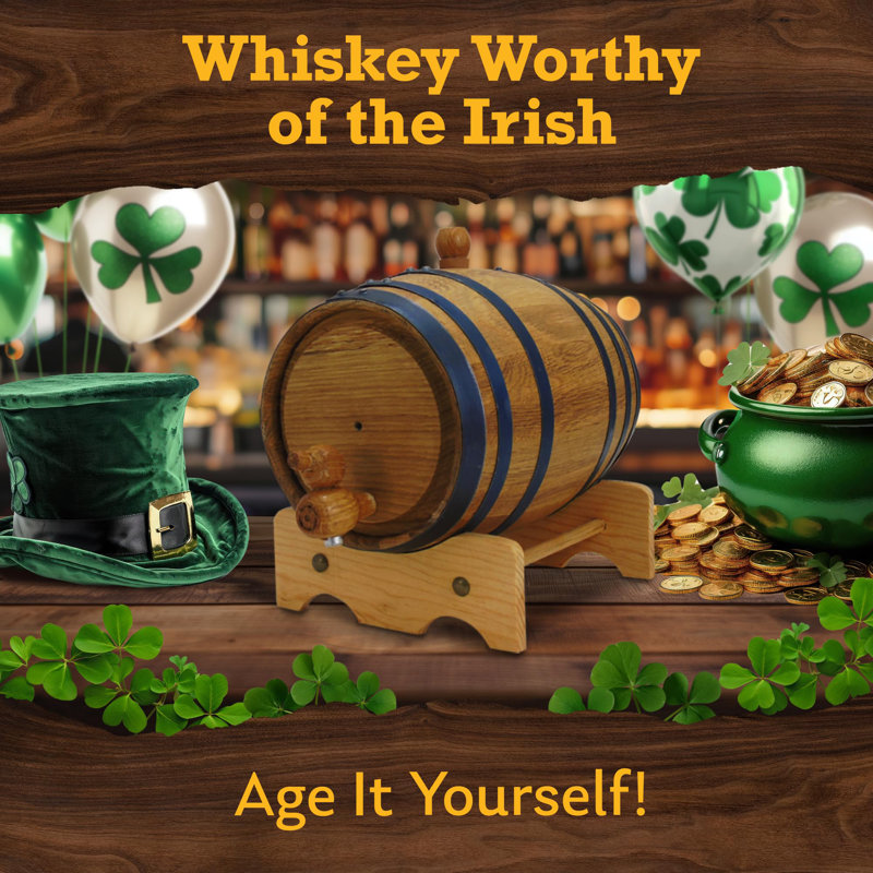 5 L Premium Oak Barrels for Aging Whiskey, Wine, Rum, Scotch, and More