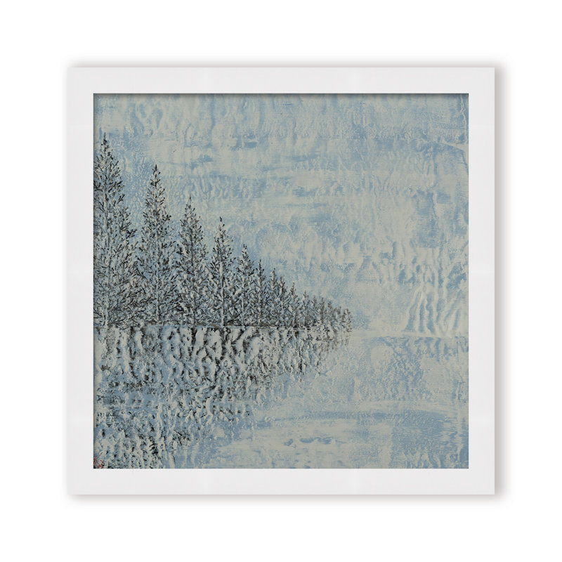 Nature Inspired "Frozen Serenity" Canvas Wall Art By , 30" H x 30" W, Framed Print, Black