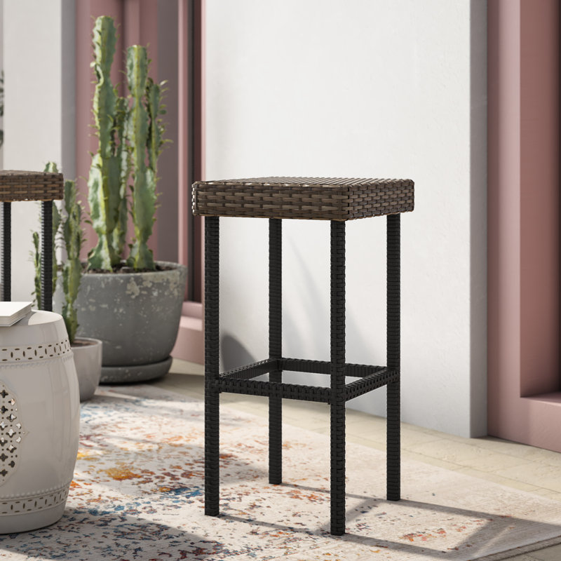 Tabouret de comptoir Vaishal, 29", Brun, Noir