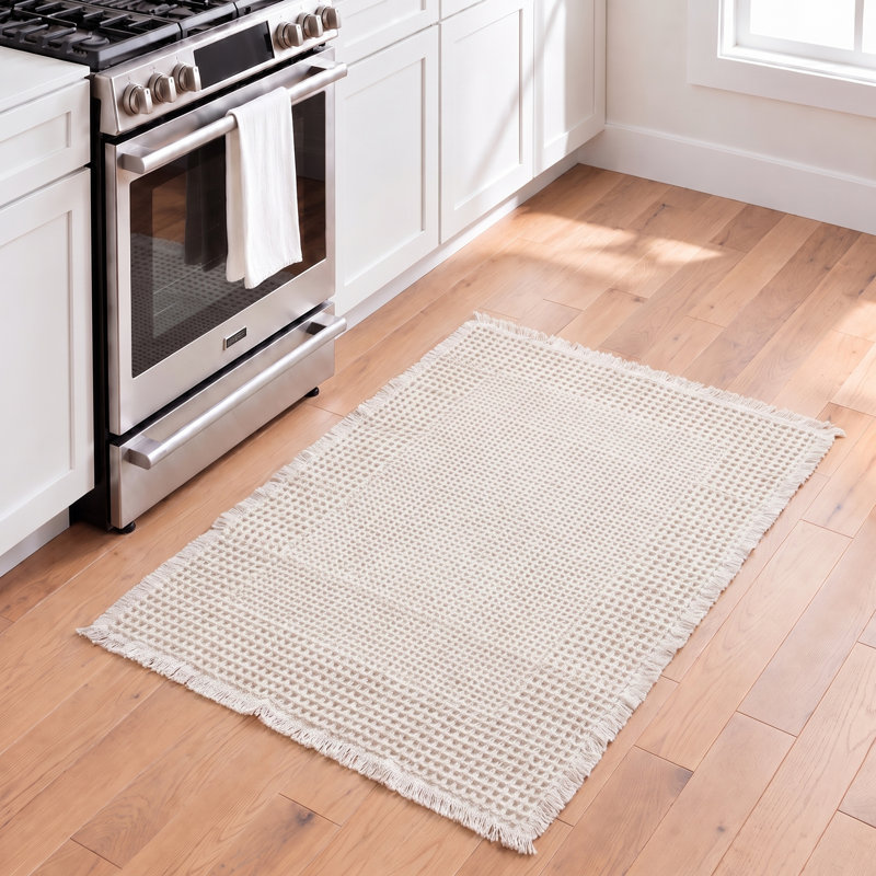 Tapis bleu marine antidérapant Sorbet, Crème, L 20 po x L 30 po