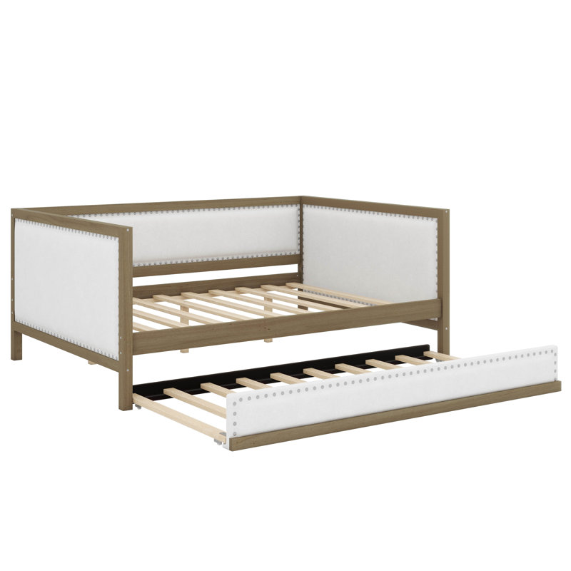 Full Size Upholstered Daybed With Smooth - Pull Out Trundle