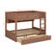 Lit superposé en bois double TG avec échelle, tablettes et tiroirs de rangement, lit superposé multifonctionnel au sol-749735751