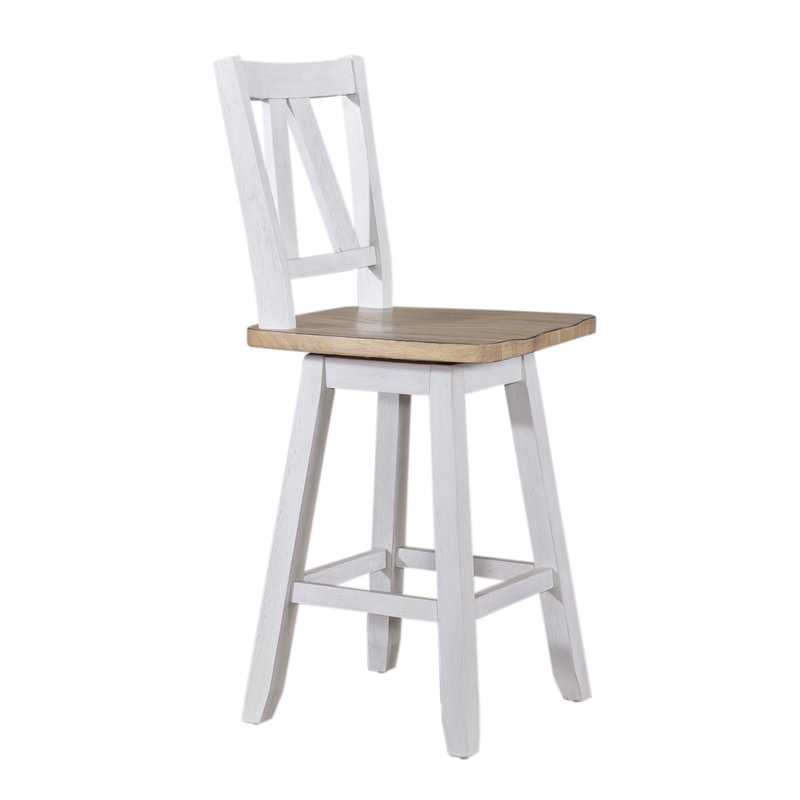 Tabouret de comptoir pivotant 24 po Keswick, Blanc