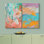«Colorful Brushstrokes Signature», reproduction d'art sur toile encadrée, aquarelles pastel rétro vibrantes, formes abstraites, illustrations, minimalisme, décoration, zen coloré pour le salon, la chambre à coucher, le bureau