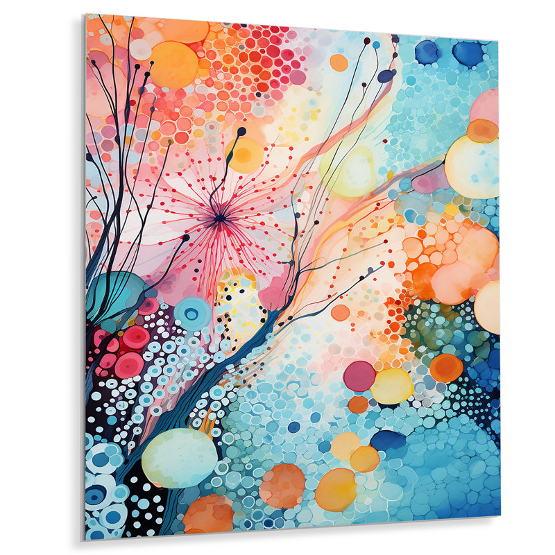 «Colorful Ink River Microscopic Fantasia 2 - Abstract Shapes», art mural en métal, H 20 po x l 12 po x P 1 po