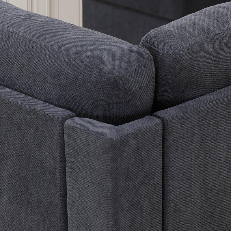 Canapé modulaire rembourré 8 pièces Kyrese, Microfibre grise