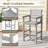 3-Piece Patio HDPE Bar Set Armchairs with Square High-Top Table Footrest Backrest -1824408891