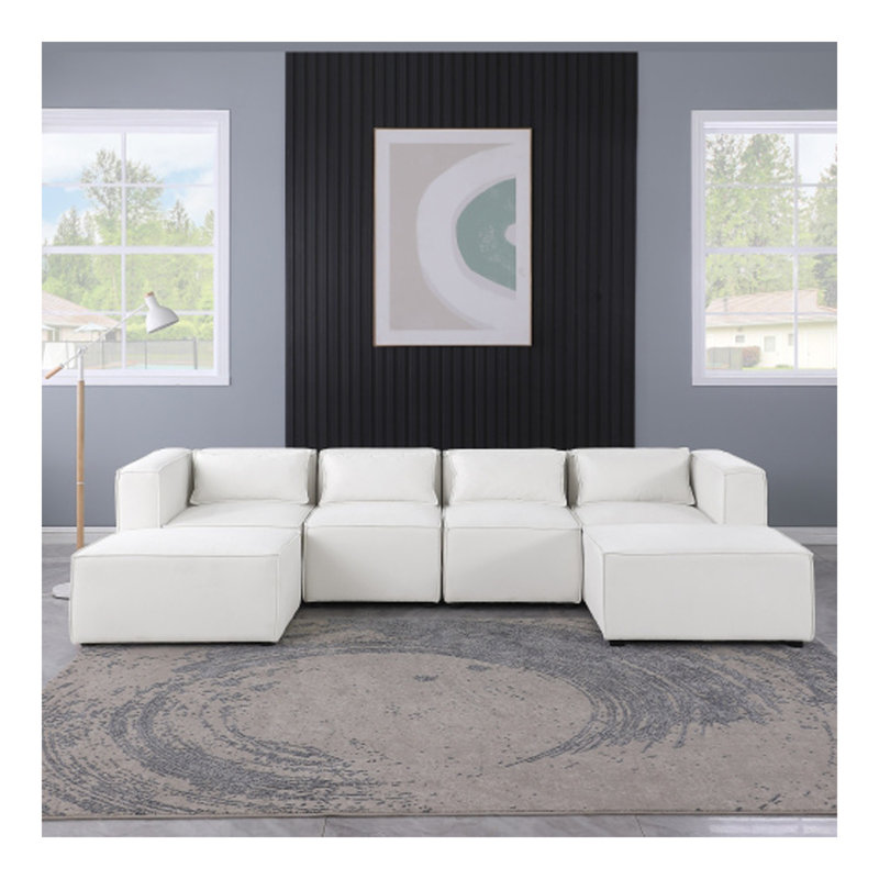 Canapé modulaire en tissu chenille beige, simple et grandiose, l'assise et le dossier sont très doux. c'est aussi un