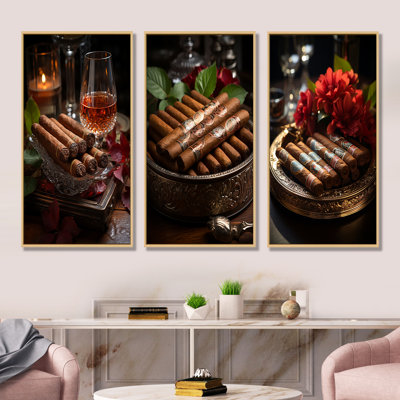 Cuba cigare expression - ensemble de salon art mural paysage cubain de 4