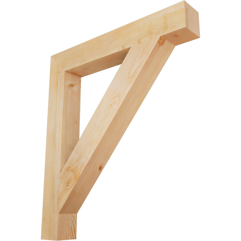 Traditional Block Bracket, Douglas Fir (Rough Sawn), 48" H x 6" W x 42" D