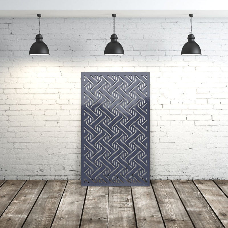 Blackout Stripe Pattern Style 3 Aluminum Laser-Cut Privacy Screen Panel – Powder-Coated Outdoor Metal Wall Art, Decorative Garden Fence Privacy Divider