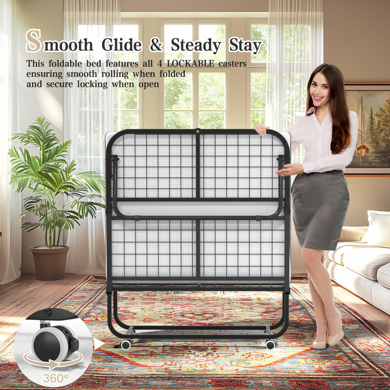 Lit pliant avec matelas - 75 po x 38 po