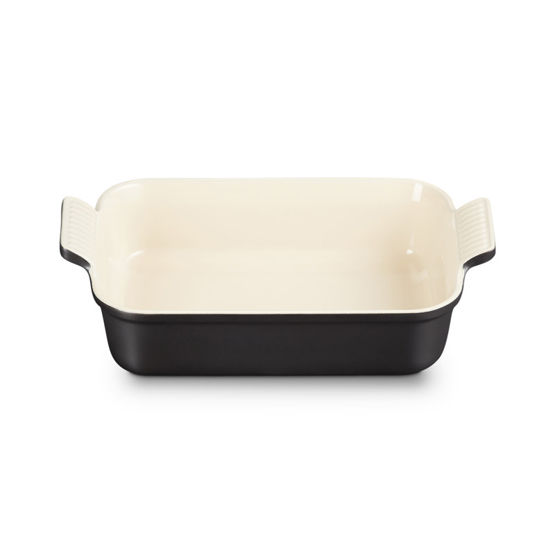 Le Creuset Stoneware Heritage Rectangular Dish, 26cm/2.4L, Satin Black