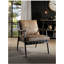 Chaise d'appoint Berham en châtaignier et fer mat avec pieds en métal